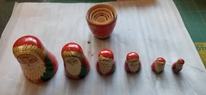 Set of Matryoshka Russian Nesting Dolls - Santa Claus - 6 pieces - ~7" tall - Picture 1 of 8