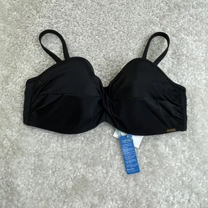 Top de natación bikini Panache Anya Riva Twist bandeau negro para mujer 38 DD - Imagen 1 de 8