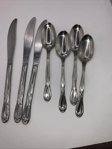 Americana Products Amp2 Stainless Flatware replacement 4 Teaspoons 3 Knives - Picture 1 of 3
