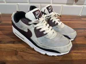 Nike Air Max 90, DQ4071-004, Wolf Grey/Burgundy Crush, Size UK 12 - Picture 1 of 12