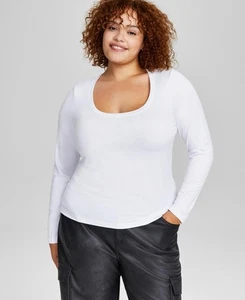 AND NOW THIS TRENDY PLUS SIZE U-AUSSCHNITT LO WHITE 3X - Bild 1 von 7