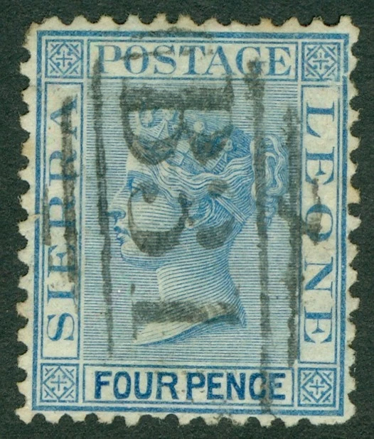 SG 9 Sierra Leone 1872-73. 4d blue. Very fine used 'B31' cancel CAT £60 - Image 1 of 1