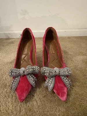 Zapatos de salón Kurt Geiger London Belgravia arco rosa terciopelo canchas 41/10 Foto 1 de 4