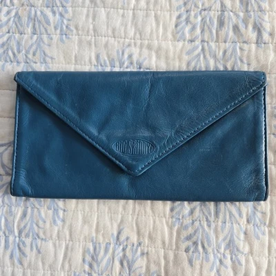 Big Skinny Slim Trifold Teal Soft Supple Leather Wallet Card, Cash & Coin - Image 1 of 4