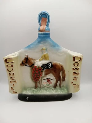 Vtg Jim Beam Whiskey Bottle Decanter Churchill Downs Kentucky Derby 1971 Empty - Image 1 of 2