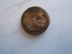 ANTIQUE F&B PASTE DOUBLE LOCKET W/ RHINESTONE & F OF A EAGLES W/ DAMAGE - Picture 1 of 10