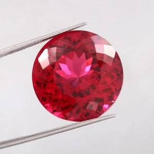 10Ct Ruby Loose Gemstone Genuine Lab-Grown Portuguese Faceted Round Cut Stone - Picture 1 of 9
