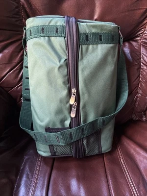 Carrito de vino portador - Bolsa de nailon aislante verde con correa ajustable Foto 1 de 4