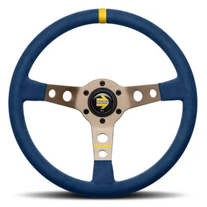 MOMO MOD 07 Blue Microfibre Anthracite Spokes 350mm Steering Wheel - Picture 1 of 1