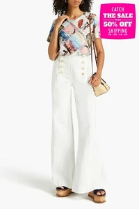 RRP€529 ZIMMERMANN Postcard Wide-Leg Jeans Petite Size US 2P AU 0P XS High-Rise - Picture 1 of 9