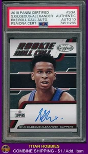 2018 Panini Certified Rookie Roll Call SGA Shai Gilgeous-Alexander AUTO RC PSA  - Picture 1 of 2