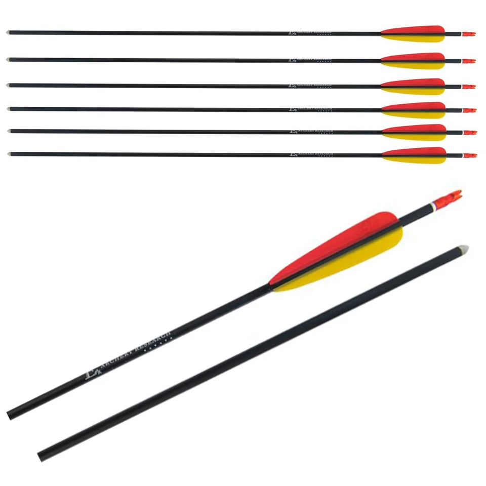 PoeLang Aluminium Black  Shaft Archery Arrows Beginner 1716 Spine 20-28# Draw - Image 1 of 1