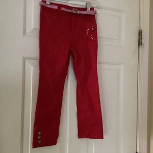 Paris Blues Jeans Girls Sz 6 Red Belt Rhinestones Decorative Buttons  - Picture 1 of 6
