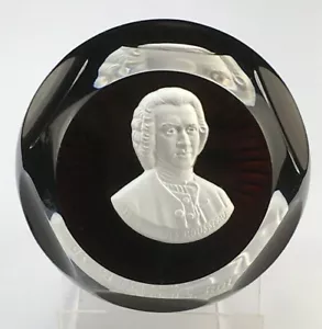 1976 Baccarat Glas Sulfid Briefbeschwerer JEAN-JACQUES ROUSSEAU - Bild 1 von 7