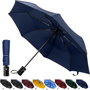 Techrise Ombrello Pieghevole, Ombrello Portatile Automatico Antivento Compatto R - Foto 1 di 12