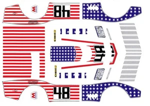 #48 Stars N Stripes Corvette 1971 1/64th Scale Slot car Waterslide Decals - Picture 1 of 2