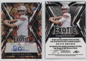 2023 Leaf Exotic Snake Crystal /9 Devin Brown #BA-DB1 Auto