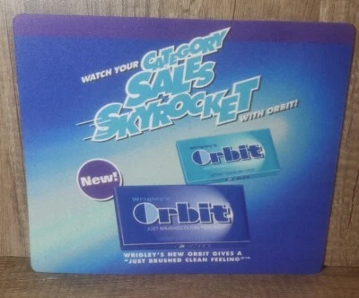 Alfombrilla de ratón vintage Wrigley's Orbit Sales promoción 9,5"X 8" promocional  Foto 1 de 3