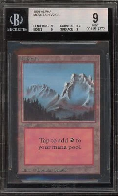 Magic the Gathering MTG Mountain Alpha V2 BGS 9 Mint - Image 1 of 2