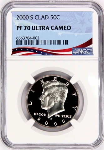 2000-S Proof Kennedy Half, Graded PF70UC by NGC ~ NEW Patriotic OSR Label! Cover