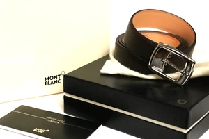 New Montblanc 101913 Contemporary Line Brown Tobacco Leather Belt W/ Box Papers - Picture 1 of 5
