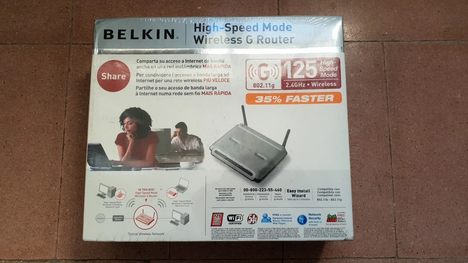 BELKIN HIGH SPEED 125 WIRELESS G ROUTER - NUEVO! - Immagine 1 di 1