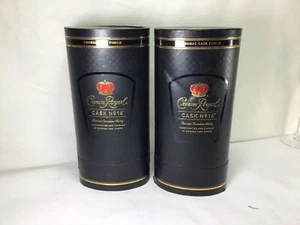 QQ107 Vintage 1 Pair Crown Royal Cask no 16 Empty Glass Bottle and Empty - Picture 1 of 8