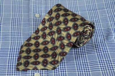 Robert Talbott Best Of Class Men's Tie Gold Red & Gray Geometric Silk Necktie  - Image 1 of 4