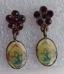 ANTIQUE.VERY RARE VICTORIAN RUBY EARINGS. - Picture 1 of 5