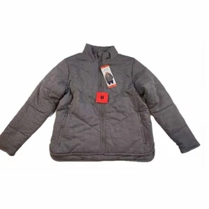 Three Dots Women's Mock Neck Full Zip Quilted Knit Jacket Size M Heather Gray - Picture 1 of 8