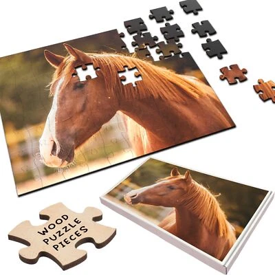 Any Photo Your Photo Custom Gift Pet Horse Personalised Wooden Jigsaw Puzzle - Image 1 of 4