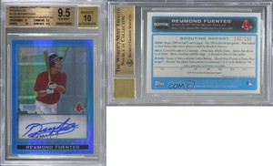 2009 Bowman Draft Prospects Chrome Blue Refractor Rey Fuentes BGS 9.5 GEM MINT