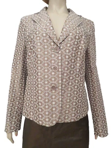 Akris Dress Suit Jacket Coat Neiman Marcus Runway Sz 14 Eyelet Embroidered NWT - Picture 1 of 15