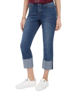 Style & Co Straight Crop Blue Bloom High Rise Jeans Modern Table T Size 12 - Picture 1 of 2