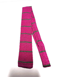 Ralph Lauren Polo LN Pink with Thin Green Stripe Silk Knit Tie