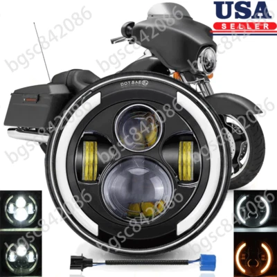 Proyector de faros LED de 7 pulgadas con intermitente para motocicleta Harley-Davidson Foto 1 de 4