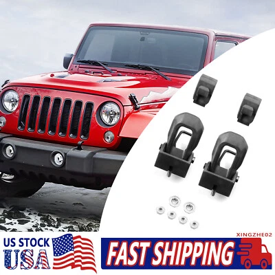 For Jeep Wrangler JK JKU 2007+ 2/4Doors Car Locking Hood Latches without Keys Foto 1 de 4