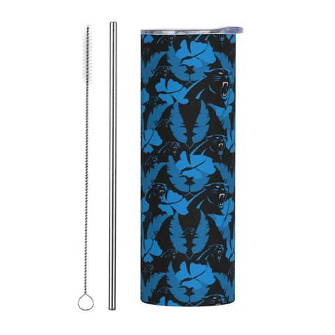 Carolina Panthers Fans Travel Cup Stainless Steel Mug 20oz Car Straw Cup Cover