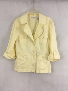 PRESWICK & MOORE Damen 3/4 Arm Stretch Knopfleiste Jacke Größe S gelb - Bild 1 von 6