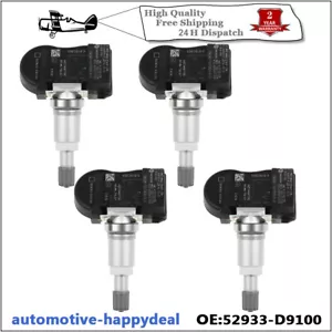 4X TPMS Tyre Pressure Sensor For Kia Sportage Hyundai 52933D9100 - Picture 1 of 6