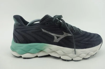 Zapatos para mujer Mizuno Wave Sky 8 talla 9,5 negros tinta India plata máximo cojín para correr Foto 1 de 4