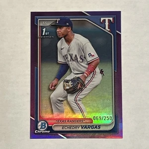 2024 Bowman Chrome Purple #BCP-163 Echedry Vargas 1st Bowman /250 Texas Rangers - Picture 1 of 9