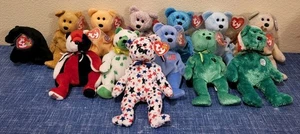 De colección • Principios de la década de 2000 • Lote de oso bebé TY Beanie • 13 osos con protector de etiqueta • Retirado - Imagen 1 de 4
