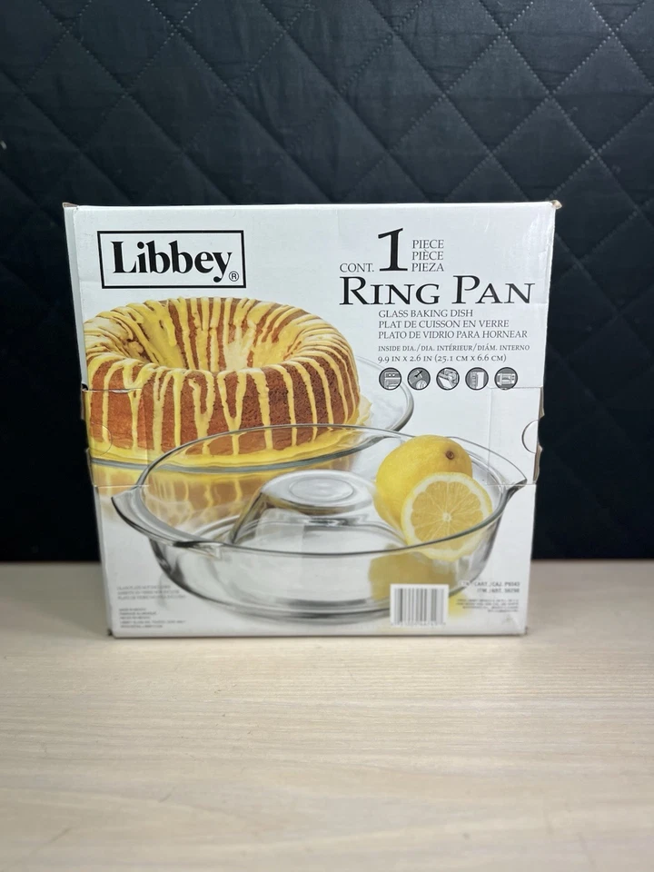 Libbey Ring Pan Glass Baking Dish 9.9x2.6” Bakeware Cakes Oven Use Only w/Box - Image 1 of 4