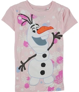 Disney Girls Snowflake Olaf Graphic T-Shirt, ltpink, S (7) - Picture 1 of 1