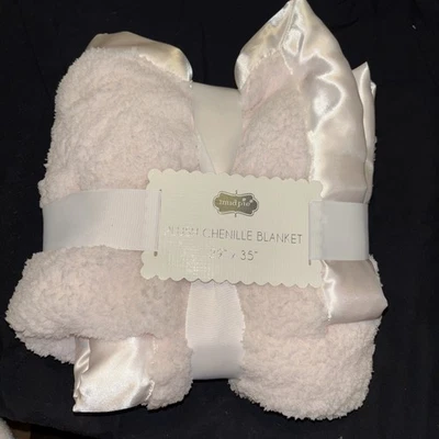 Manta de bebé Mudpie de felpa rosa chenilla - 29” X 35” - totalmente nueva Foto 1 de 2