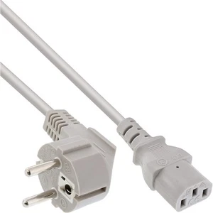 10x InLine Netzkabel Schutzkontakt gewinkelt auf Kaltgerätestecker C13 grau 5m - Photo 1/1
