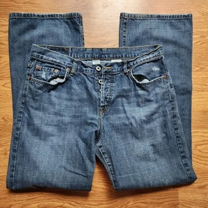 Lucky Brand Latzhose Damengröße 14/32 Easy Rider Knopfleiste Jeans hergestellt in den USA - Bild 1 von 13