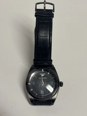 Emporio Armani Men's AR0368 Classic Black Leather Watch 50 Meter Water Resistant - Image 1 of 4