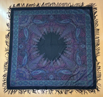 Mantón Loro Piana Cachemira Cuadrado 57.1 pulgadas Negro Muy Buen Estado Foto 1 de 4